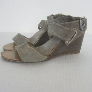 Rag & Bone Damien Wedge Taupe-Gray Suede 39 / 8 3" Wedge Heel Some Usual Wea